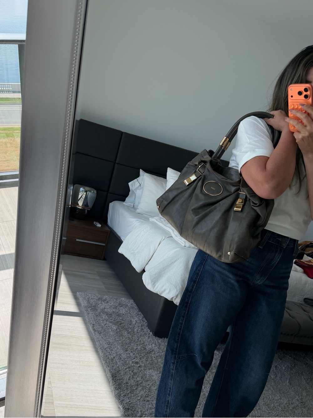 Chloe Victoria Tote in  Olive Leather